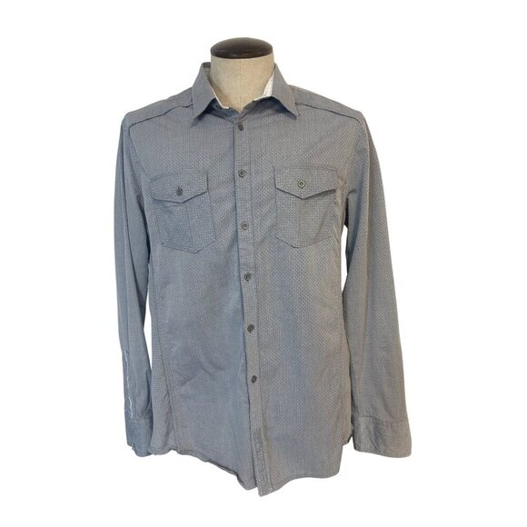 Buckle Black Mens Long Sleeve Button-Down Shirt Tailored Fit Size Large - Picture 1 of 5